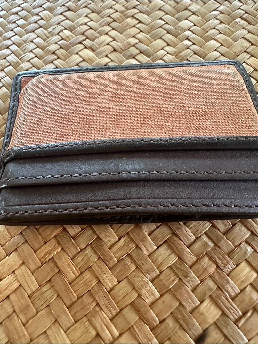 Coach Brown and Tan Card Holder